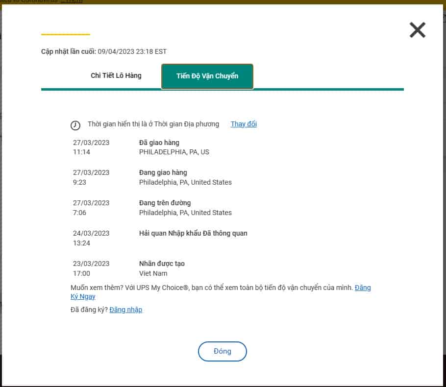 Tracking UPS, theo dõi lịch trình tại UPS Express