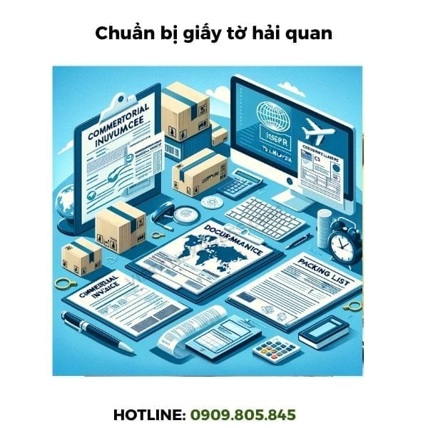 Chuẩn bị giấy tờ gửi hàng