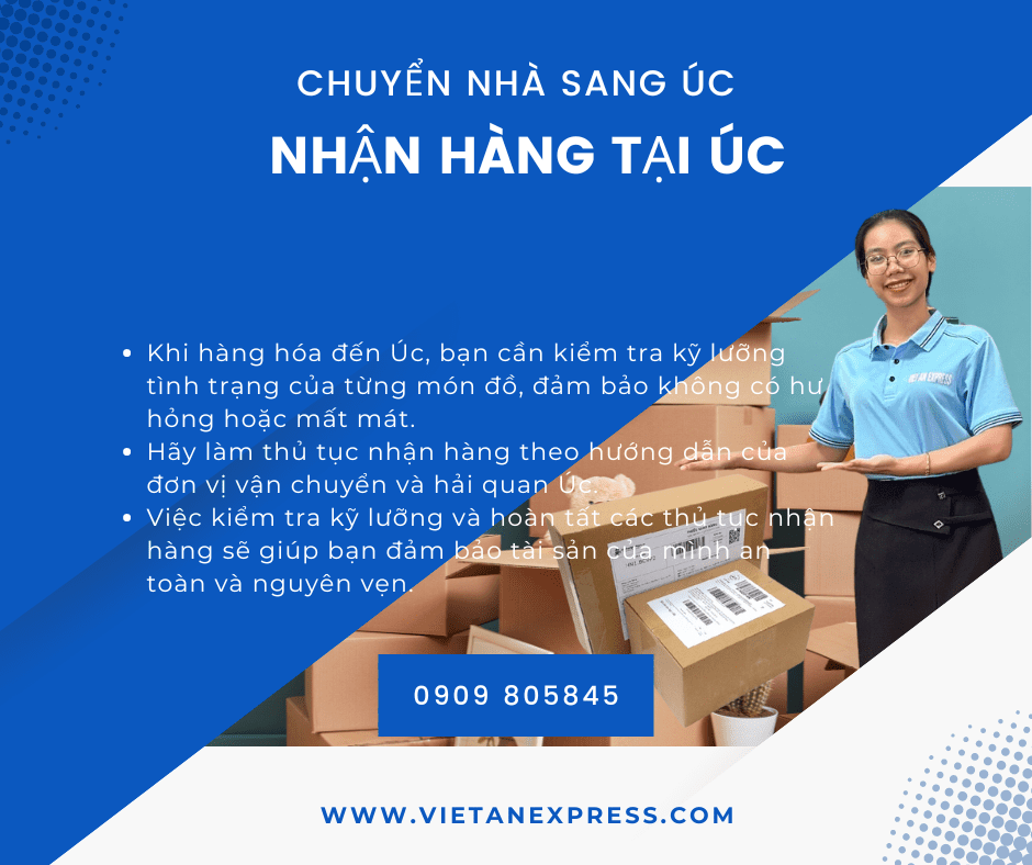 Hướng Dẫn Chi Tiết Vận Chuyển Đồ Vật Từ Việt Nam Sang Úc Khi Định Cư Nhận hàng và kiểm tra hàng hóa tại Úc