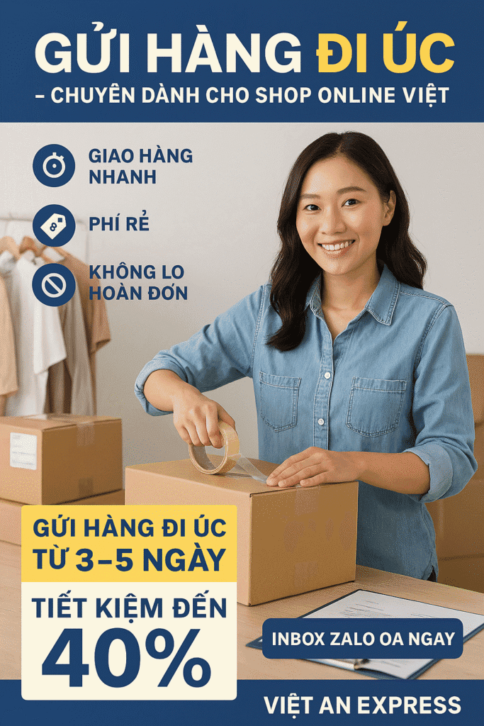 Gửi Hàng Đi Úc Giá Rẻ tại HCM – Nhanh Chóng & Uy Tín | Bảng Giá Mới Nhất Tháng 4/2025 Gửi hàng đi Úc dành cho chủ shop thời trang, doanh nghiệp